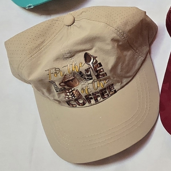 Accessories - Ladies Beige Ball Cap, For The Love Of Coffee